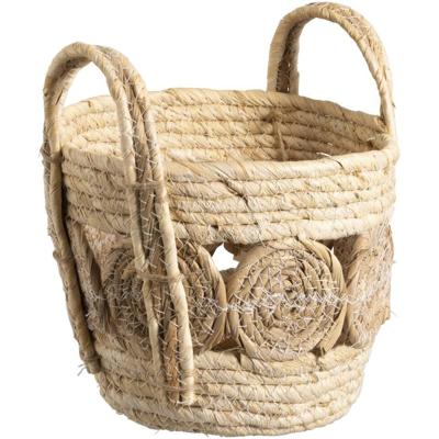 Leen Bakker - Mand Rondo - Naturel - 26,5xØ24 Cm - Natuurlijk Materiaal - Beige - H20 Cm