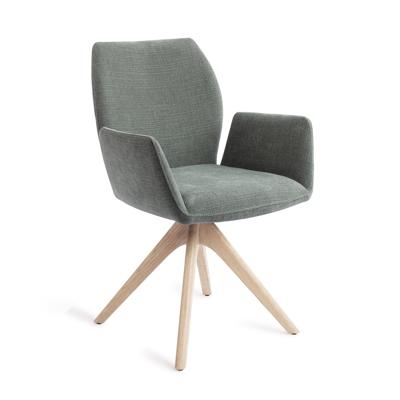Jesper Home Eetkamerstoel 'Misaki' Revolve Oak Bleach, kleur Breezy Blue