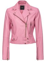 PINKO veste de moto en cuir - Rose