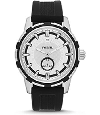 Horlogeband Fossil FS4889 Silicoon Zwart 22mm