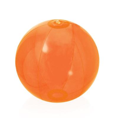 Opblaasbare strandbal plastic - transparant oranje - D28 cm - Strand buiten zwembad speelgoed