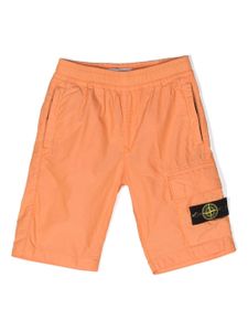 Stone Island Junior Compass-appliqué cargo shorts - Orange