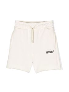 MSGM Kids short à logo imprimé - Tons neutres