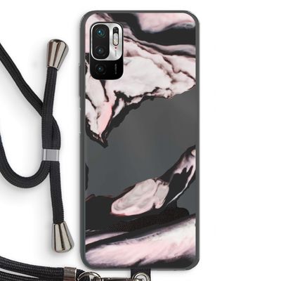 Roze stroom: Xiaomi Redmi Note 10 5G Transparant Hoesje met koord