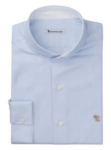 BIELLA - Oxford blauw dubbel getwijnd heren overhemd - ROYAL PANAMA 1