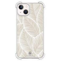 iPhone 13 siliconen shockproof hoesje - Palmy leaves beige