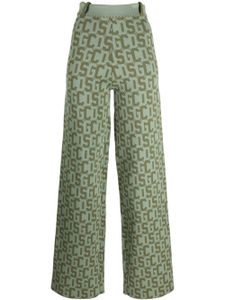 GCDS pantalon en maille à taille haute - Vert