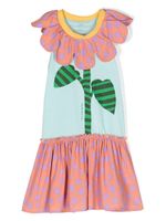 Stella McCartney Kids robe évasée à imprimé graphique - Bleu