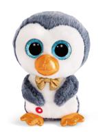 Nici Pinguin Sniffy - pluche knuffel - wit/blauw - 15 cm   -