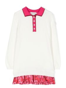 Moncler Enfant robe évasée à col polo - Blanc