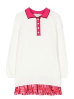 Moncler Enfant robe évasée à col polo - Blanc