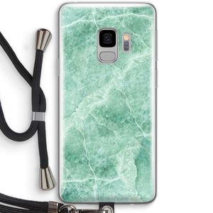 Groen marmer: Samsung Galaxy S9 Transparant Hoesje met koord
