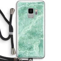 Groen marmer: Samsung Galaxy S9 Transparant Hoesje met koord