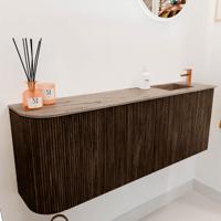 Toiletmeubel Mondiaz Joya Dlux | 111.6 cm | Meubelkleur Walnut | Faye wastafel Arena Wasbak Rechts | 1 kraangat