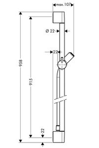 Hansgrohe Unica C Glijstang 90 Cm.met Isiflex Slang 160 Cm. Chroom