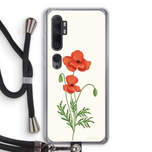 Red poppy: Xiaomi Mi Note 10 Transparant Hoesje met koord