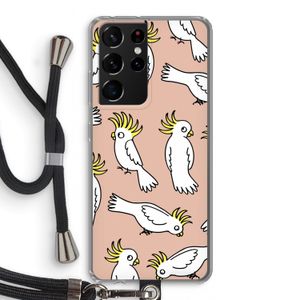 Papegaai: Samsung Galaxy S21 Ultra Transparant Hoesje met koord