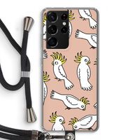 Papegaai: Samsung Galaxy S21 Ultra Transparant Hoesje met koord