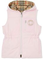 Burberry Kids gilet réversible à patch logo - Rose - thumbnail