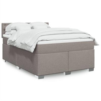 Boxspring met matras stof taupe 140x200 cm