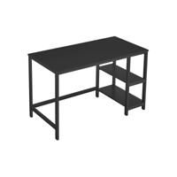 Bureau met 2 planken industrieel design, Zwart