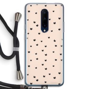 Kleine kattenkopjes: OnePlus 7 Pro Transparant Hoesje met koord