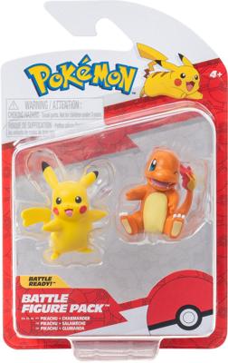 Pokemon Battle Feature Figure - Pikachu & Charmander (Female Pikachu & Sitting Charmander)