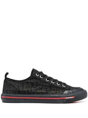Diesel baskets en toile à logo imprimé - Noir