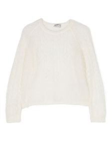 Il Gufo pull en maille torsadée - Blanc