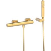 Douchekraan Tres Loft | Opbouw | Mengkraan | 1-weg | hoh 15 cm | 1-knop | Rond | 24k Goud mat