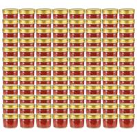 VidaXL Jampotten met goudkleurige deksels 96 st 110 ml glas