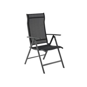 Set van 4 tuinstoelen met robuust aluminium frame, Zwart