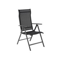 Set van 4 tuinstoelen met robuust aluminium frame, Zwart - thumbnail