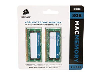 Corsair CMSA8GX3M2A1333C9 geheugenmodule 8 GB 2 x 4 GB DDR3 1333 MHz