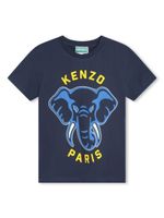 Kenzo Kids t-shirt en coton à logo imprimé - Bleu