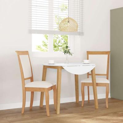 Eetkamerstoelen met kussens 2 st massief hout naturel rubber