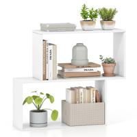 3-laags Geometrisch Boekenrek Vrijstaand Houten rek met 2 Kubusvormige Vakken Wit 3-laags Geometrisch Boekenrek Vrijstaand Houten rek met 2 Kubusvormige Vakken Wit
