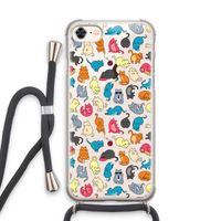 Kleurrijke katten: iPhone 8 Transparant Hoesje met koord