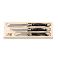 STYLE DE VIE - Laguiole Premium Line - Keukenmesjes 3-dlg zwart
