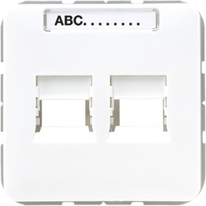 Jung CD500 RJ45 inbouwset met draagframe en inzetplaat wit
