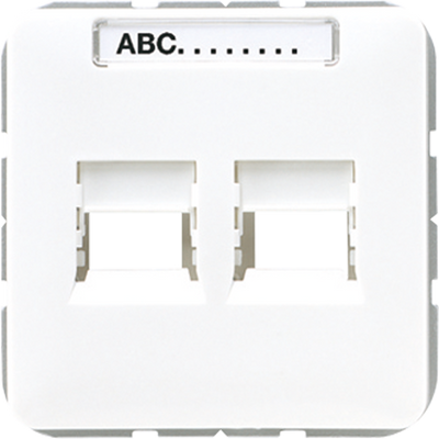 Jung CD500 RJ45 inbouwset met draagframe en inzetplaat wit