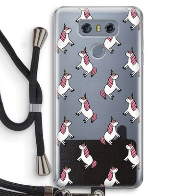 Eenhoorns overal: LG G6 Transparant Hoesje met koord