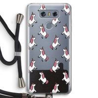Eenhoorns overal: LG G6 Transparant Hoesje met koord