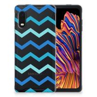 Samsung Xcover Pro | TPU bumper | Zigzag Blauw Samsung Xcover Pro | TPU bumper | Zigzag Blauw