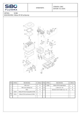 Hiblow HP-40 magneetplaat (nr. 12)