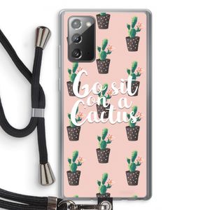 Cactus quote: Samsung Galaxy Note 20 / Note 20 5G Transparant Hoesje met koord