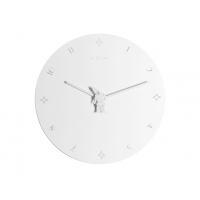 NeXtime klok 2989 jumping jack,black/white checker, ø35 cm, wall, white