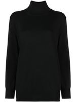 Jil Sander pull nervuré en laine - Noir