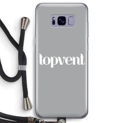 Topvent Grijs Wit: Samsung Galaxy S8 Transparant Hoesje met koord