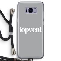 Topvent Grijs Wit: Samsung Galaxy S8 Transparant Hoesje met koord